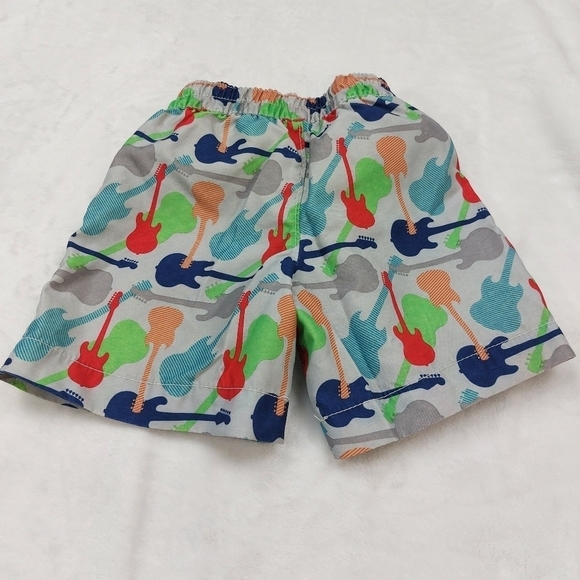Wave Zone Boys Multicolored Guitar Print Board Short Swim Trunks size 2T - Picture 3 of 4